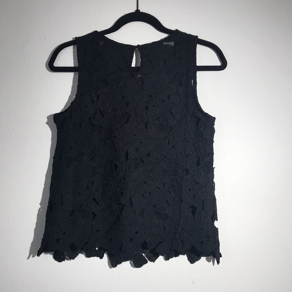 Purple Snow Black Lace Overlay Blouse Medium - Picture 8 of 11